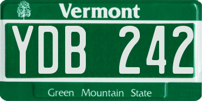 VT license plate YDB242