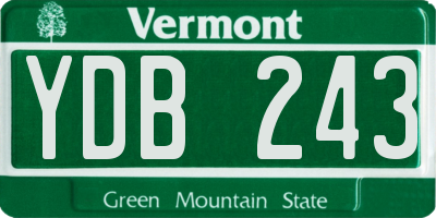 VT license plate YDB243