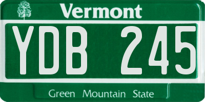 VT license plate YDB245