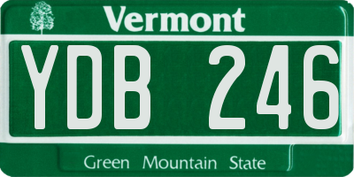 VT license plate YDB246