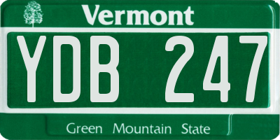 VT license plate YDB247
