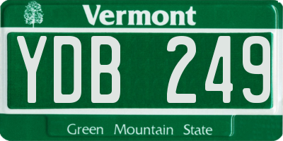 VT license plate YDB249