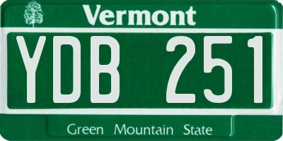 VT license plate YDB251