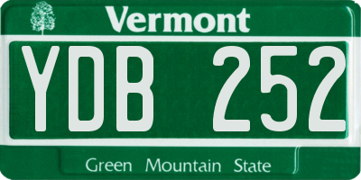 VT license plate YDB252
