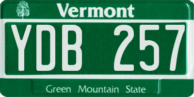 VT license plate YDB257