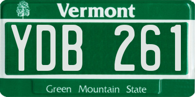 VT license plate YDB261