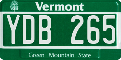 VT license plate YDB265