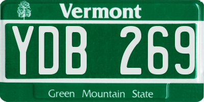 VT license plate YDB269