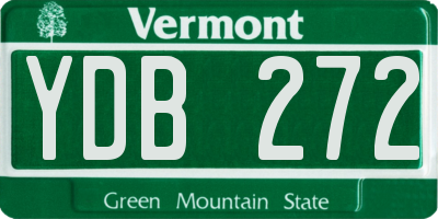 VT license plate YDB272