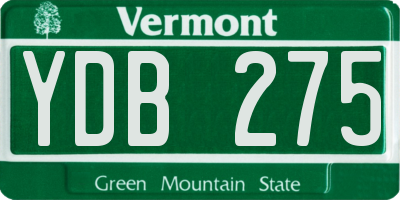 VT license plate YDB275