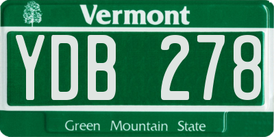 VT license plate YDB278