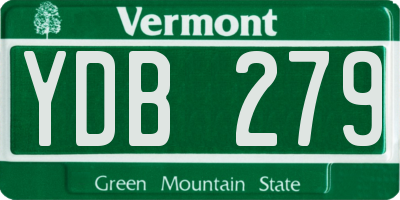 VT license plate YDB279