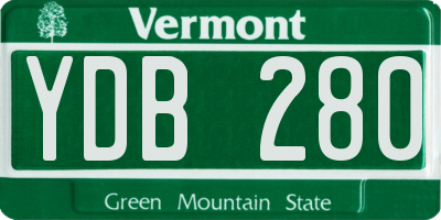 VT license plate YDB280