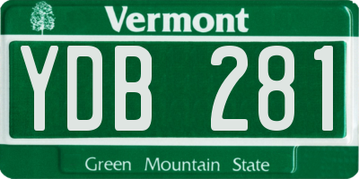 VT license plate YDB281