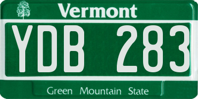 VT license plate YDB283