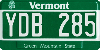 VT license plate YDB285