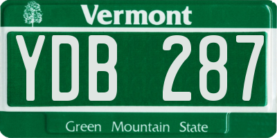 VT license plate YDB287