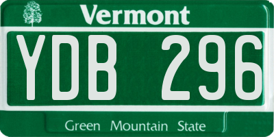 VT license plate YDB296