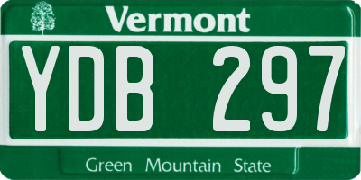 VT license plate YDB297