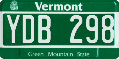 VT license plate YDB298