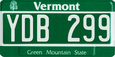 VT license plate YDB299