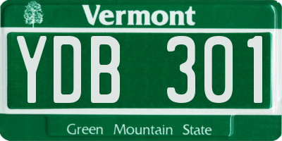 VT license plate YDB301
