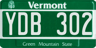 VT license plate YDB302