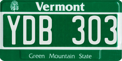 VT license plate YDB303