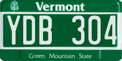 VT license plate YDB304