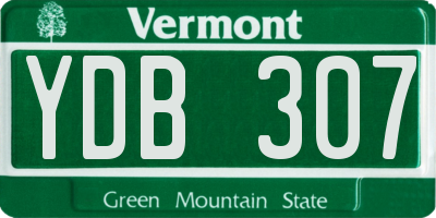 VT license plate YDB307