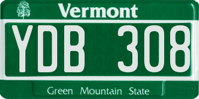 VT license plate YDB308