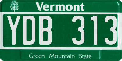 VT license plate YDB313