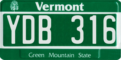 VT license plate YDB316