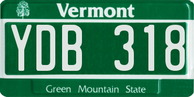 VT license plate YDB318