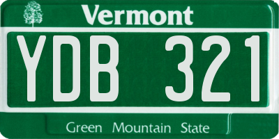 VT license plate YDB321