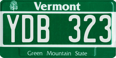 VT license plate YDB323