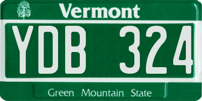 VT license plate YDB324