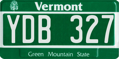 VT license plate YDB327