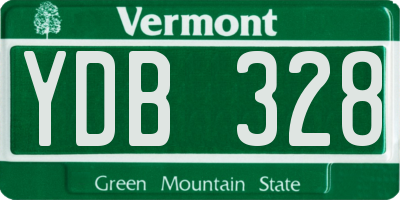 VT license plate YDB328