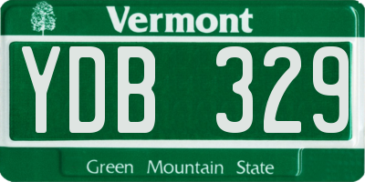 VT license plate YDB329