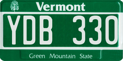 VT license plate YDB330