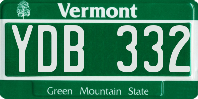 VT license plate YDB332