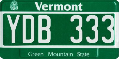 VT license plate YDB333