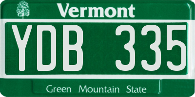 VT license plate YDB335