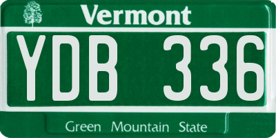 VT license plate YDB336