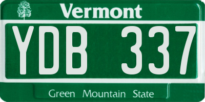 VT license plate YDB337