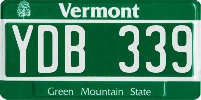 VT license plate YDB339