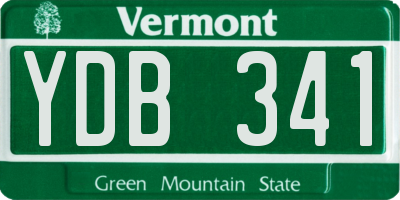 VT license plate YDB341