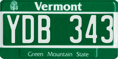 VT license plate YDB343