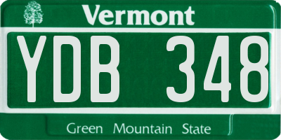 VT license plate YDB348
